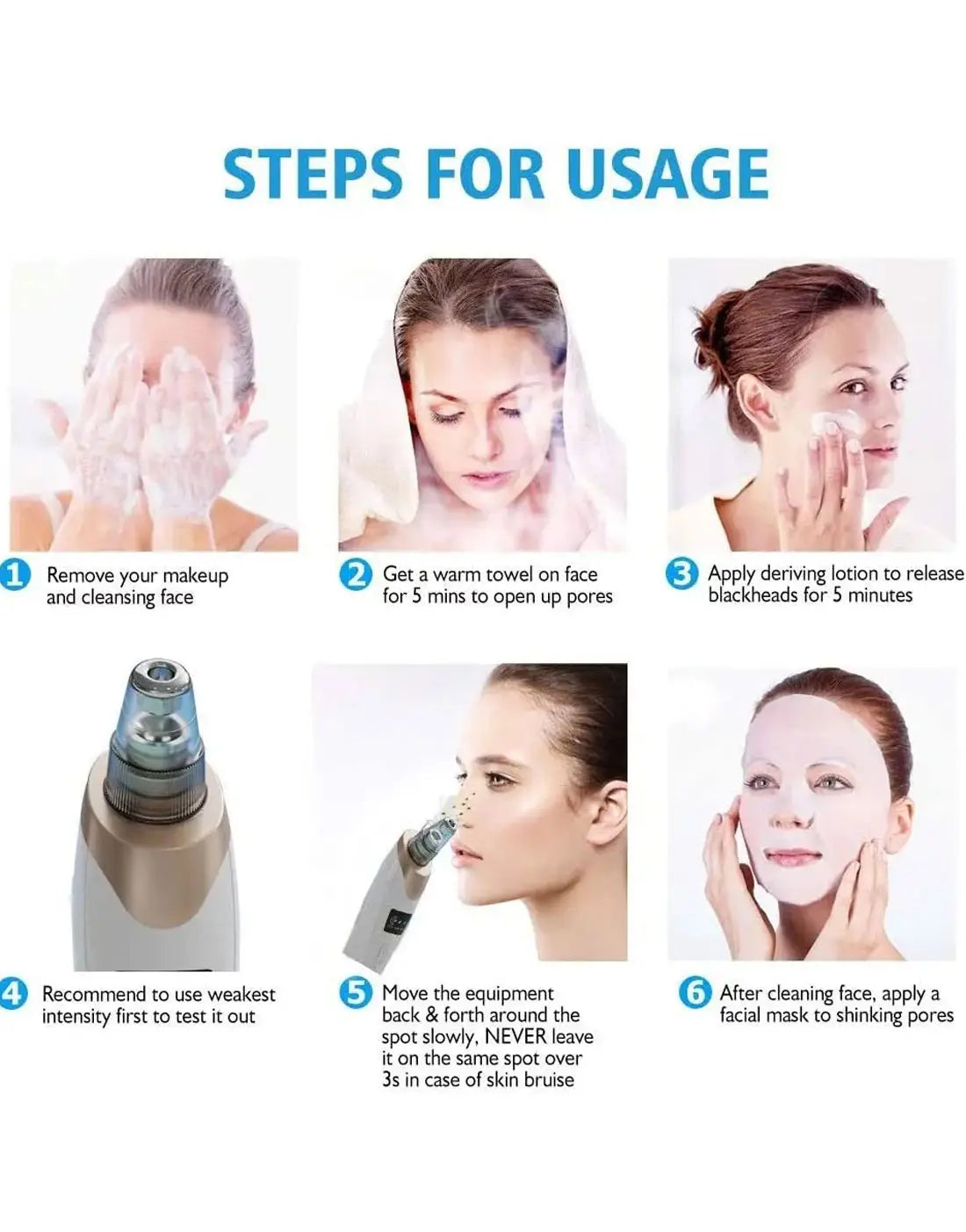 5-in-1 Blackhead Remover Vacuum – Electric Pore Cleaner & Acne Suction Tool for Deep Face Cleaning
