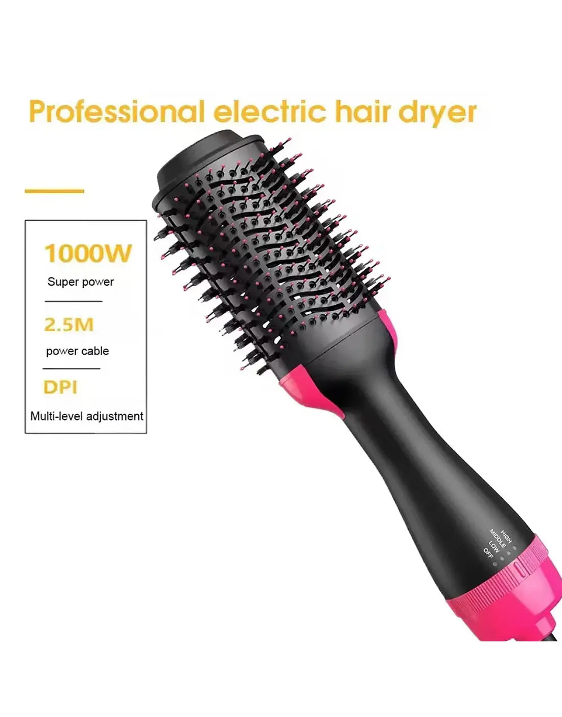 3-in-1 One Step Hair Dryer & Styler Brush – Volumizer, Straightener & Curler for Women