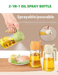Premium Glass 2 in 1 Oil Spray Bottle – Fine Mist Oil Sprayer for Healthy Cooking, Air Fryer, BBQ & Salad Dressing