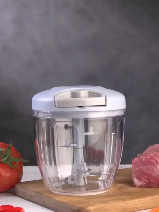 Manual Hand Pull Food Chopper (500ML) – Portable Vegetable Cutter for Onion, Garlic, Nuts & Fruits