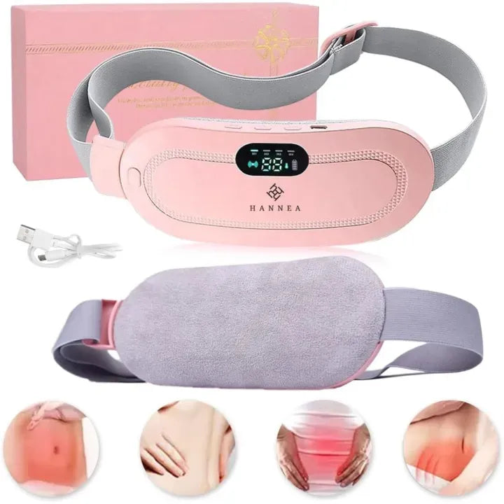 Period Cramp Relief Heating Belt – Portable Menstrual Pain Relief Massager with 4 Heat Levels & 3 Modes