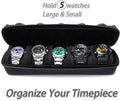 Premium 5-Slot Watch Display Roll Organizer – Portable Travel Watch Case for Men & Women
