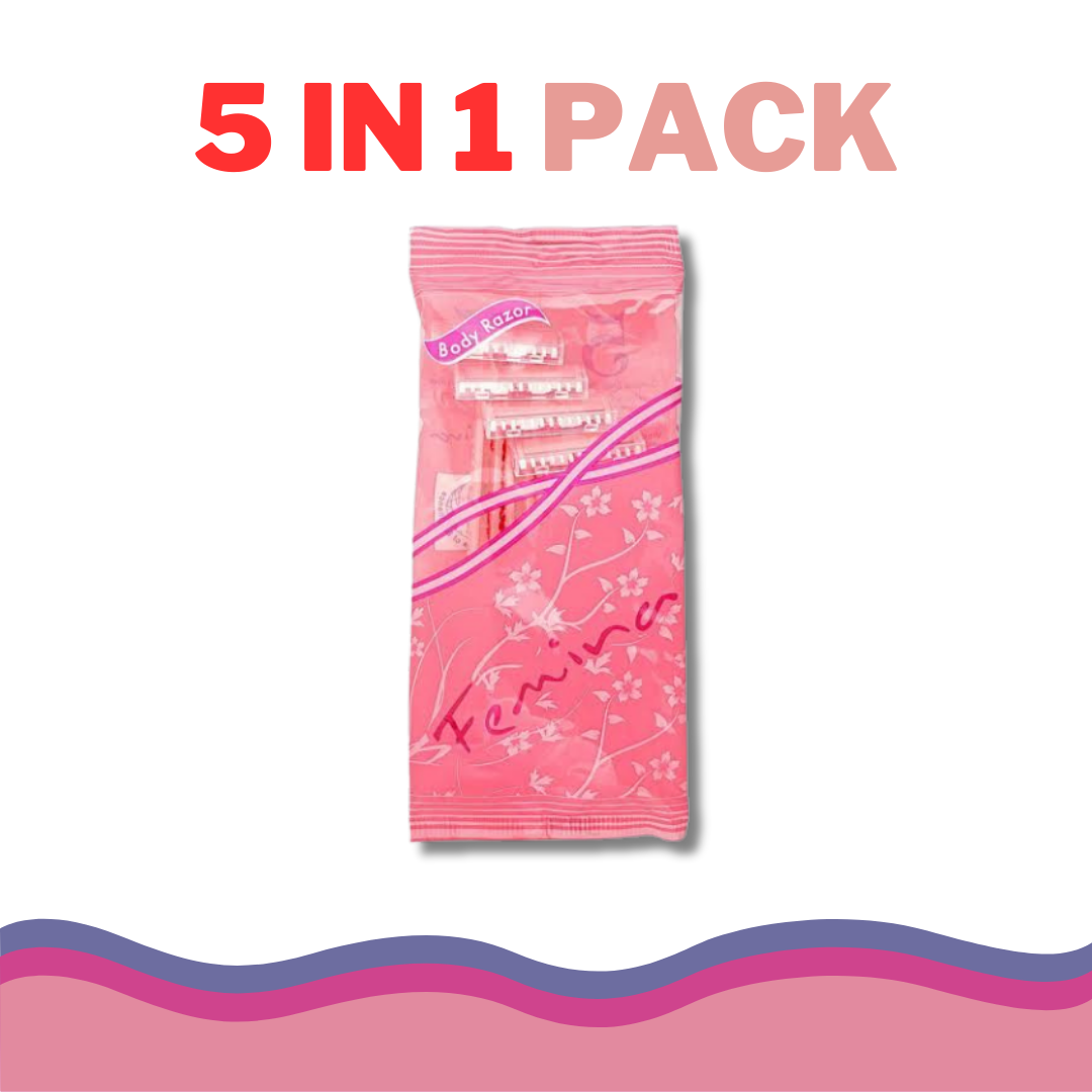 Pack of 5 Treet Femina Facial Razors – Eyebrow & Face Hair Remover for Women (Mini Touch-Up Shaver Set)