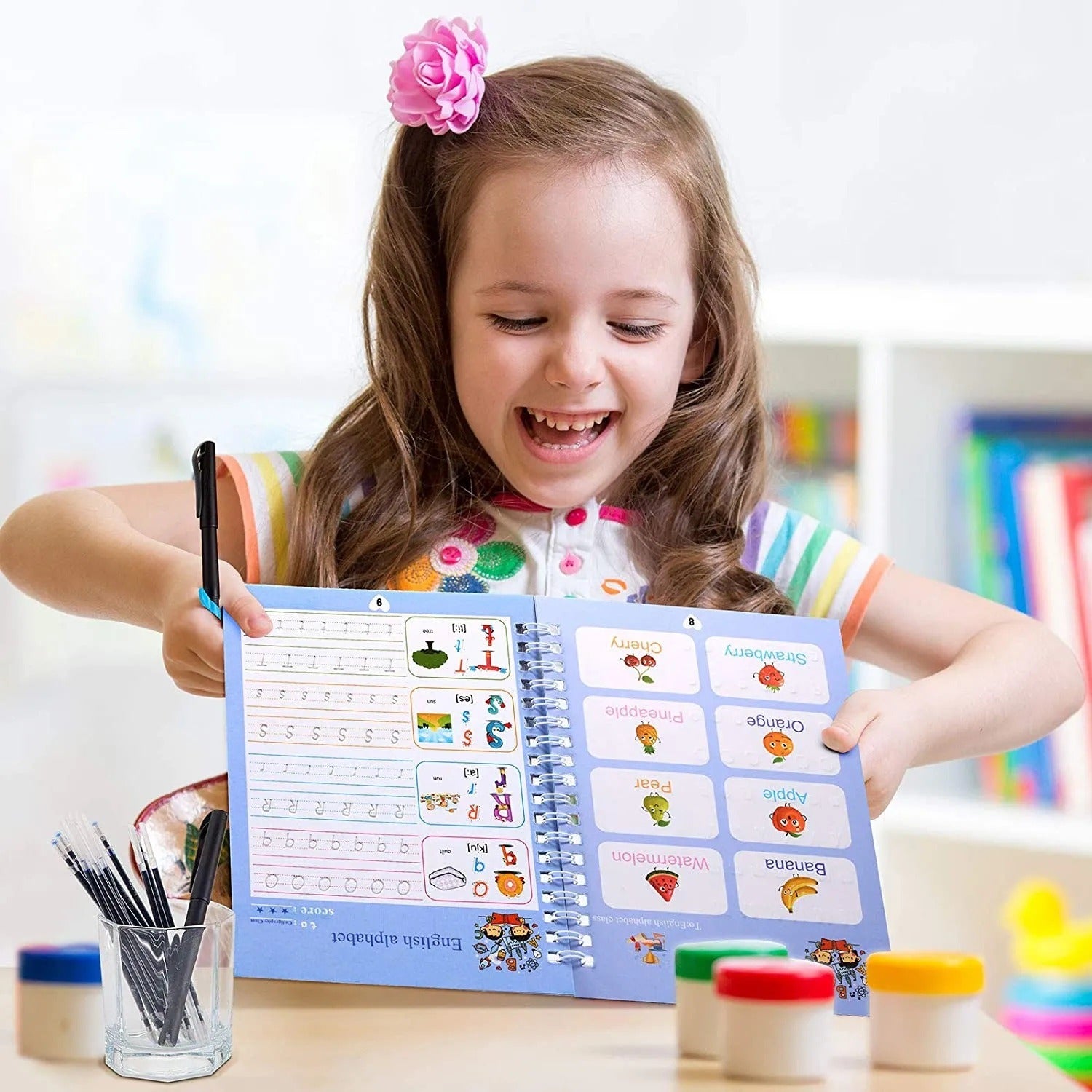 Magic Practice Copybook Set for Kids – Reusable Writing Book with Pen & Refills (Alphabet, Numbers, Math & Drawing)