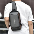 7 Zipper Anti-Theft Crossbody Bag for Men – Waterproof Hard Shell Sling Bag with Password Lock & USB Charging Port