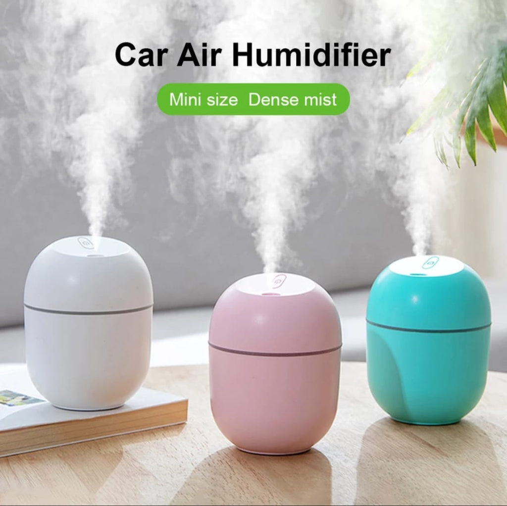 Portable Mini USB Humidifier with LED Light – Quiet Cool Mist Air Humidifier for Bedroom, Car & Office