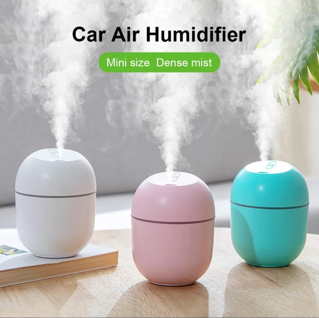 Portable Mini USB Humidifier with LED Light – Quiet Cool Mist Air Humidifier for Bedroom, Car & Office