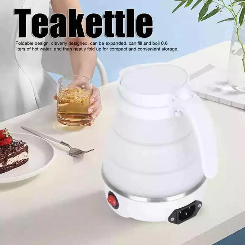 Foldable Electric Kettle – 600W Portable Travel Kettle for Fast Boiling Water (Collapsible Silicone Design)