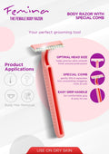 Pack of 5 Treet Femina Facial Razors – Eyebrow & Face Hair Remover for Women (Mini Touch-Up Shaver Set)