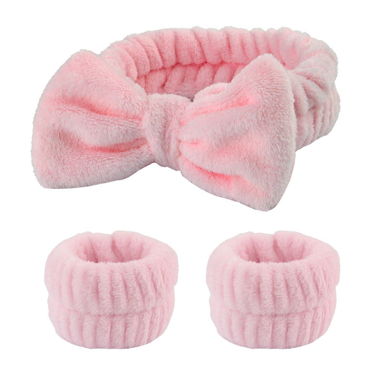 Microfiber Bow Headband with Brush – Soft Spa Hair Band for Makeup, Face Wash & Skincare (Stretchable & Comfortable)