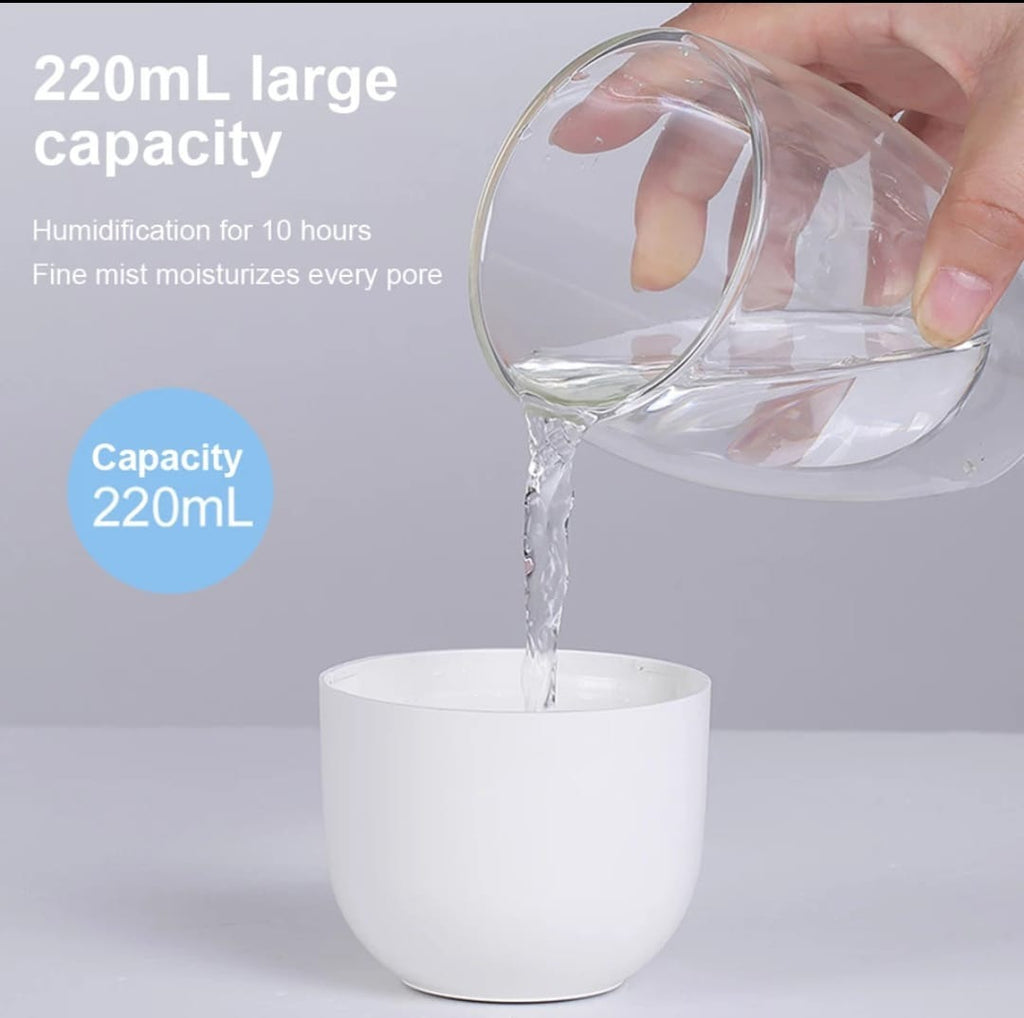 Portable Mini USB Humidifier with LED Light – Quiet Cool Mist Air Humidifier for Bedroom, Car & Office