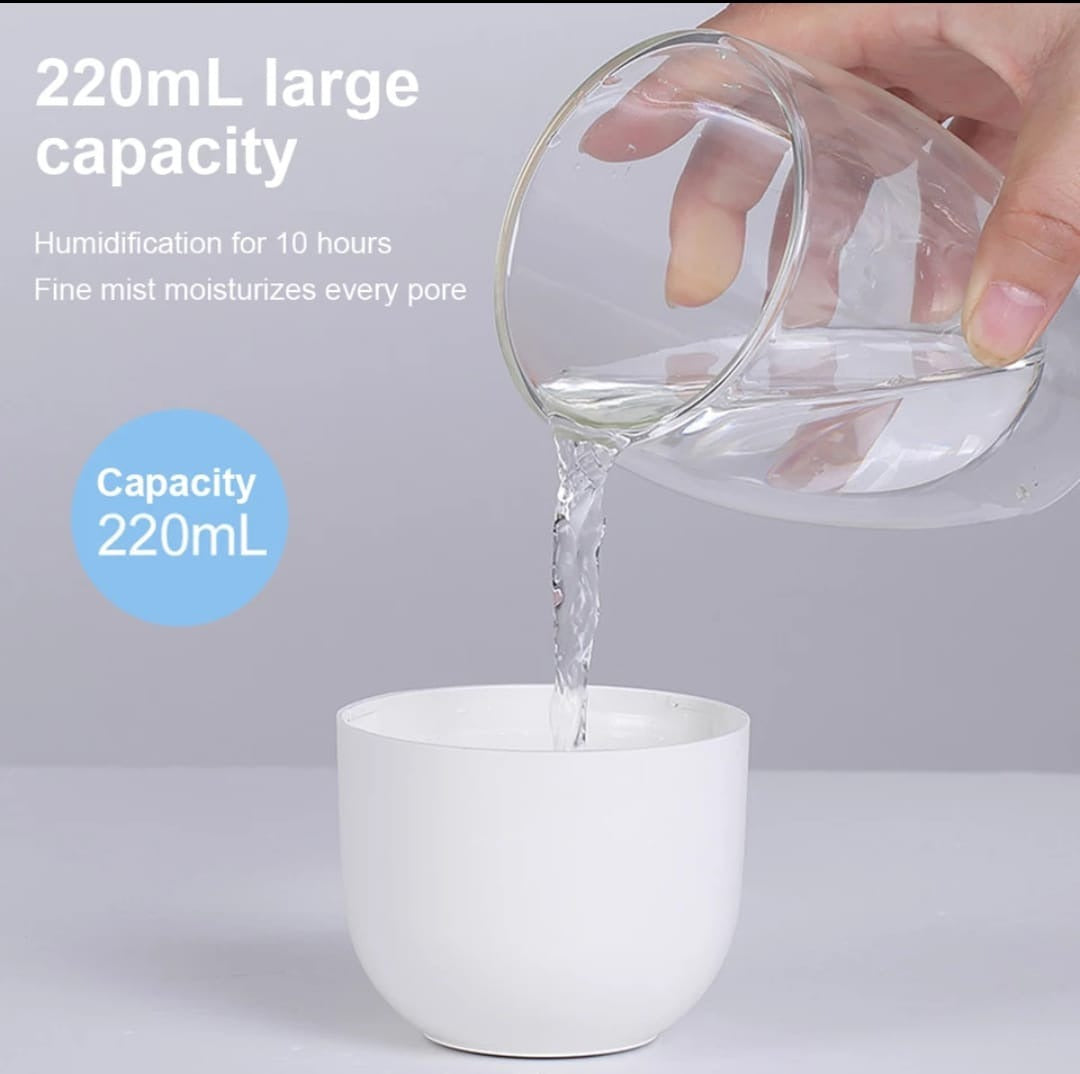Portable Mini USB Humidifier with LED Light – Quiet Cool Mist Air Humidifier for Bedroom, Car & Office
