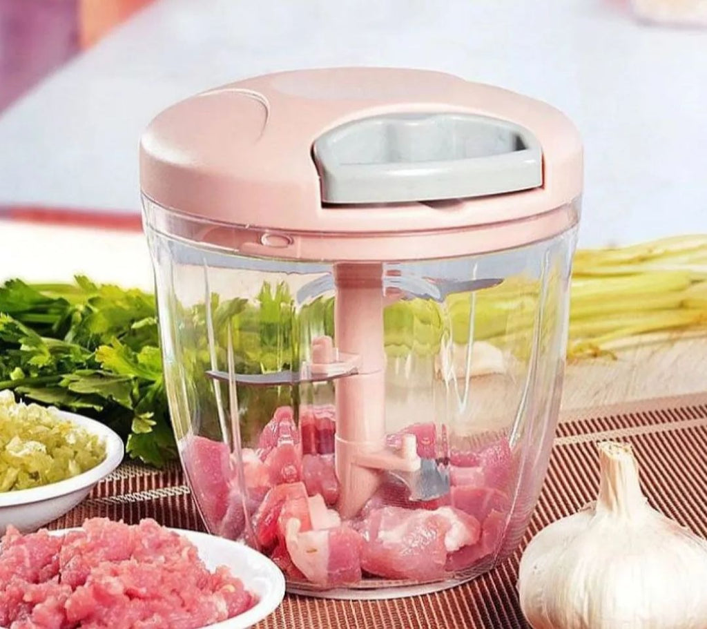 Manual Hand Pull Food Chopper (500ML) – Portable Vegetable Cutter for Onion, Garlic, Nuts & Fruits