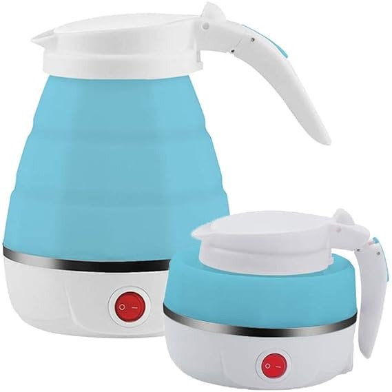 Foldable Electric Kettle – 600W Portable Travel Kettle for Fast Boiling Water (Collapsible Silicone Design)