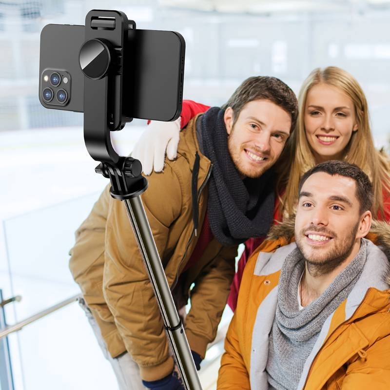 4-in-1 Selfie Stick Tripod with Bluetooth Remote & LED Light – Adjustable Height R1 Series