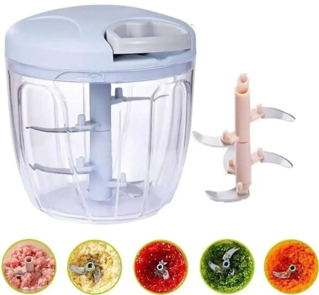 Manual Hand Pull Food Chopper (500ML) – Portable Vegetable Cutter for Onion, Garlic, Nuts & Fruits