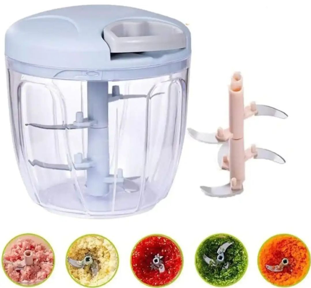 Manual Hand Pull Food Chopper (500ML) – Portable Vegetable Cutter for Onion, Garlic, Nuts & Fruits