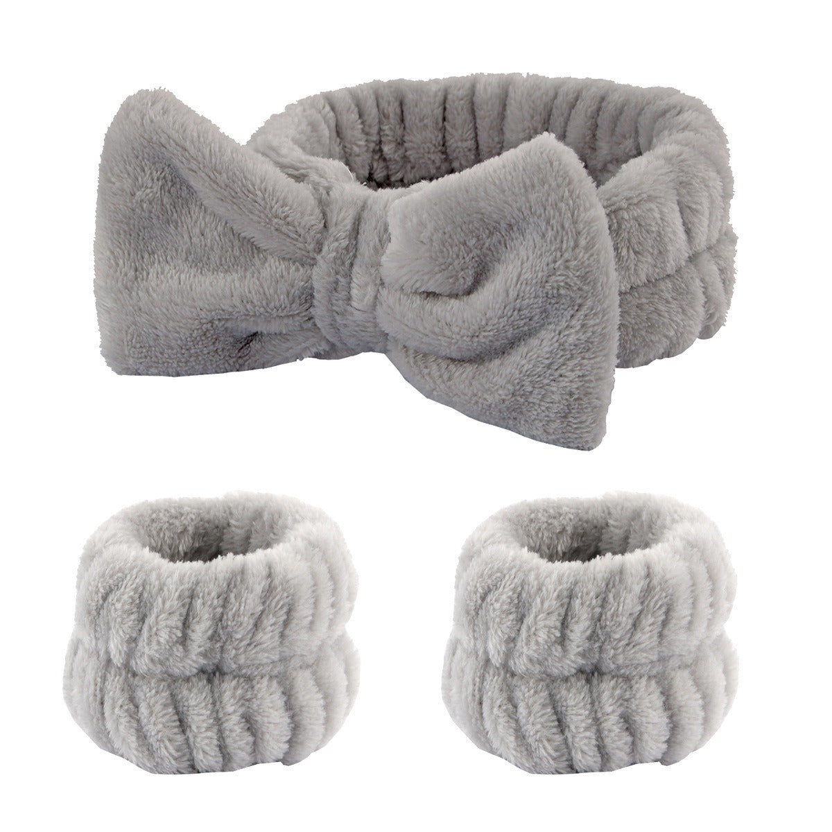 Microfiber Bow Headband with Brush – Soft Spa Hair Band for Makeup, Face Wash & Skincare (Stretchable & Comfortable)
