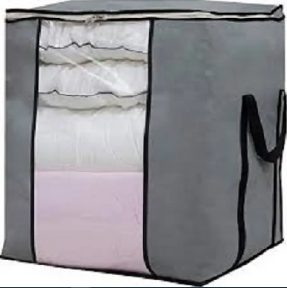 Premium Quilted Storage Bag – Space-Saving Fabric Organizer with Durable Handles for Clothes & Bedding