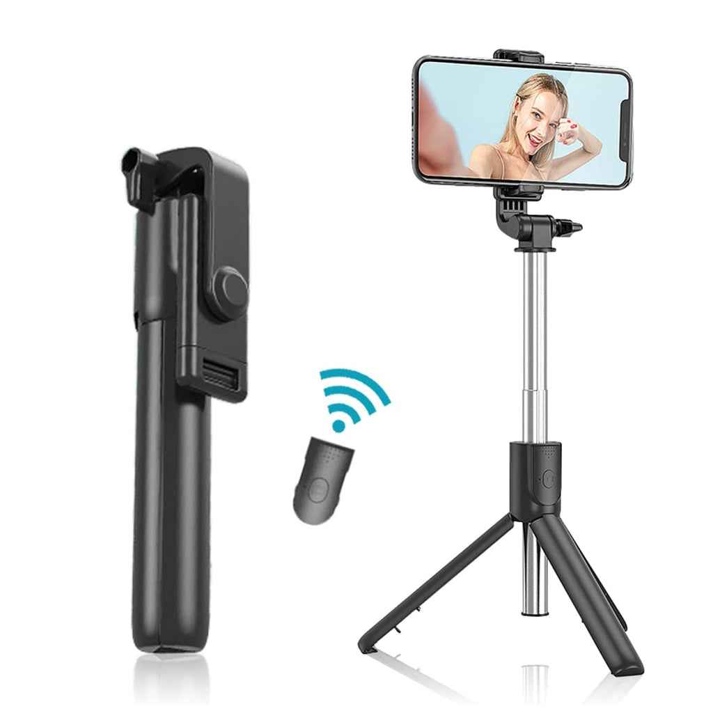 4-in-1 Selfie Stick Tripod with Bluetooth Remote & LED Light – Adjustable Height R1 Series