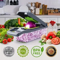 16-in-1 Multifunction Vegetable Chopper & Slicer – Stainless Steel Blades Kitchen Cutter with Basket (BPA Free)