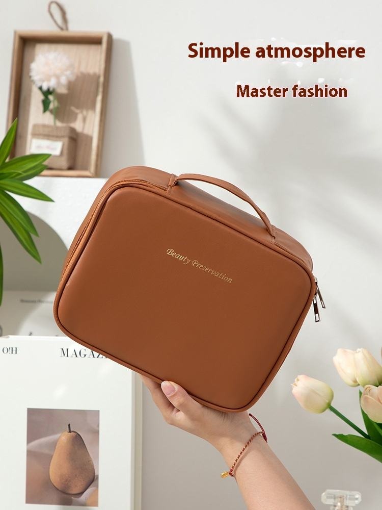 Luxury Waterproof PU Leather Cosmetic Bag – Large Capacity Travel Makeup Organizer for Women (Elegant & Durable)