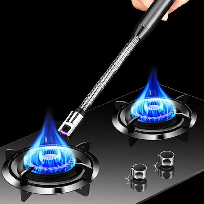 Rechargeable USB Electric Arc Lighter – Long Neck Kitchen Lighter for Gas Stove, Candles & BBQ (Windproof & Flameless)