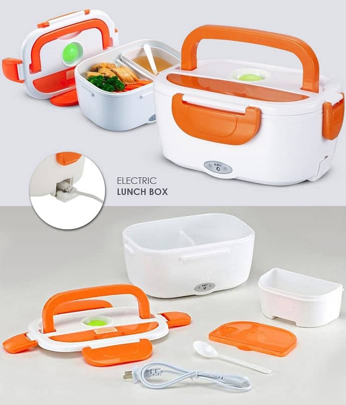 Portable Electric Heating Lunch Box – 400W Hot Food Container for Office, School & Car (Leak-Proof, Multi-Color)