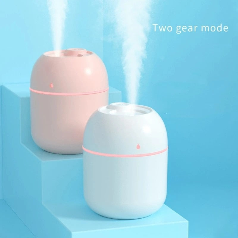 Portable Mini USB Humidifier with LED Light – Quiet Cool Mist Air Humidifier for Bedroom, Car & Office
