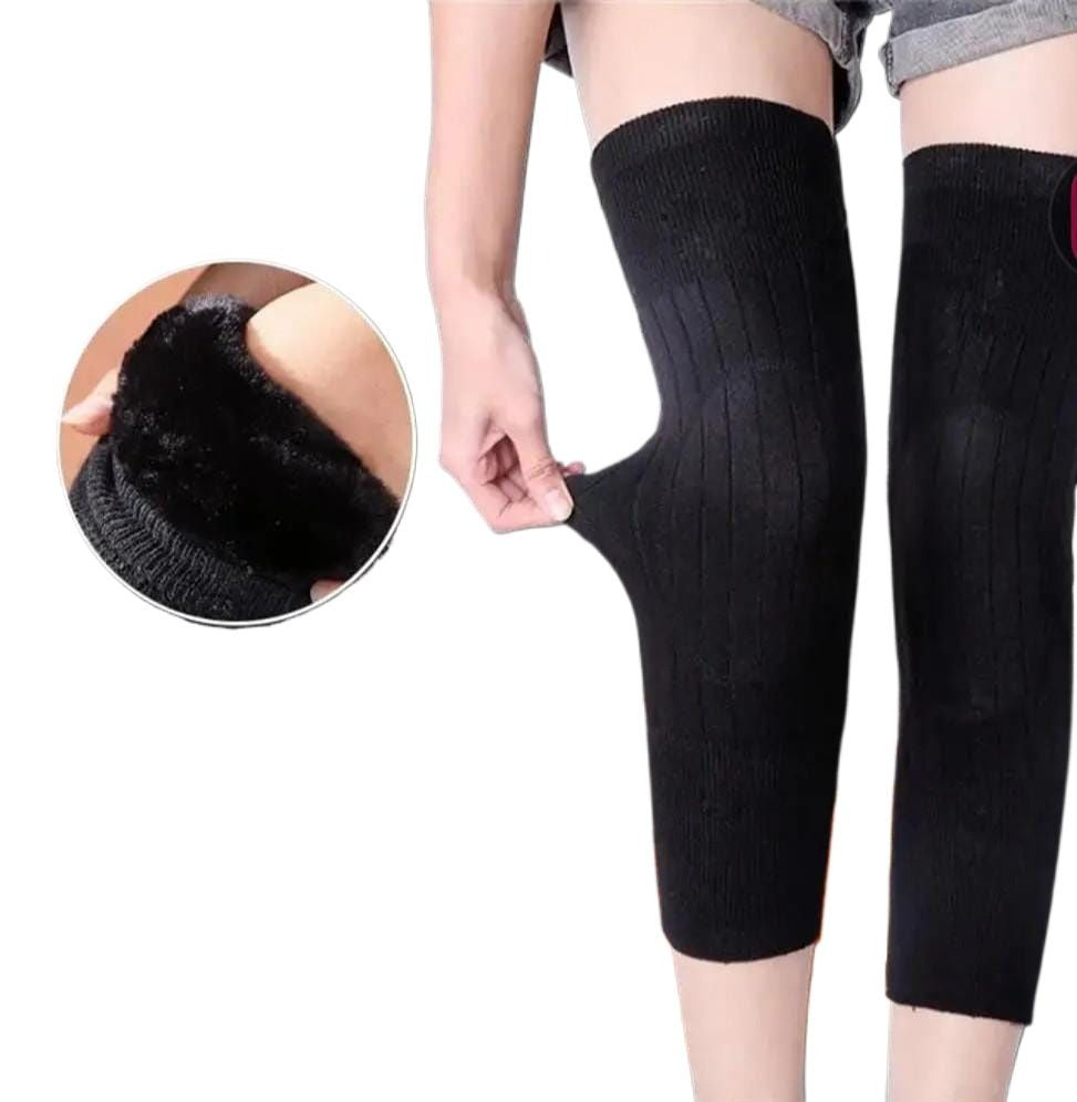 Winter Wool Knee Warmers – Thick Leg Protector Socks for Pain Relief & Warm Support (Unisex, 1 Pair)