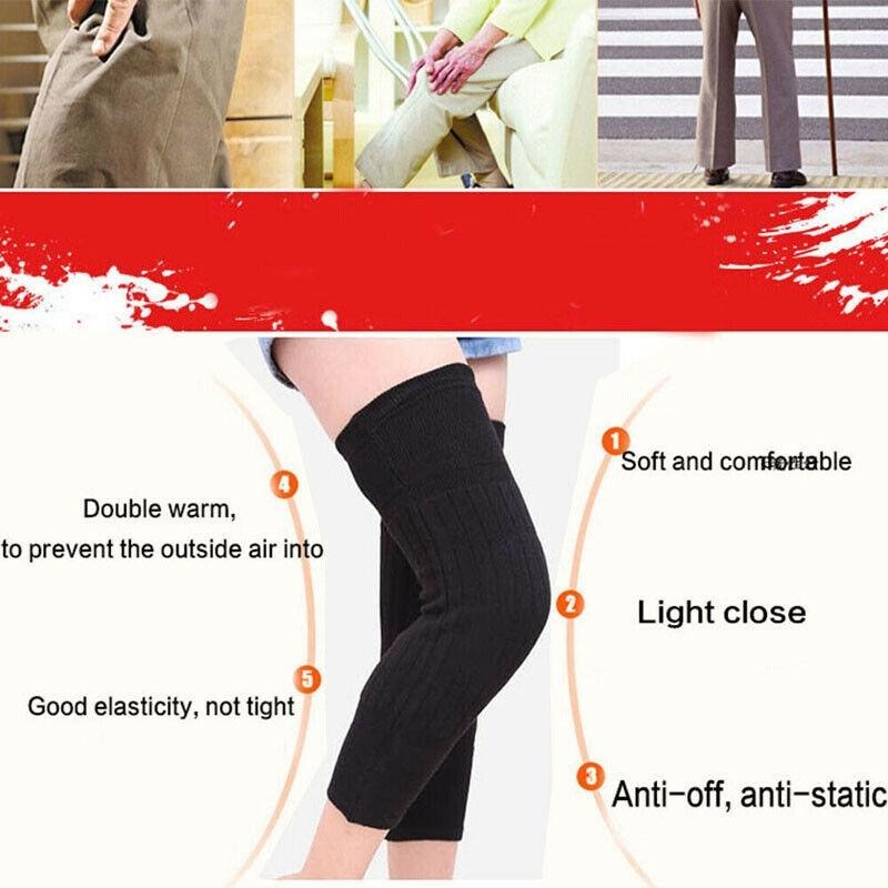 Winter Wool Knee Warmers – Thick Leg Protector Socks for Pain Relief & Warm Support (Unisex, 1 Pair)