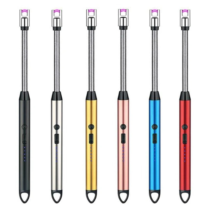 Rechargeable USB Electric Arc Lighter – Long Neck Kitchen Lighter for Gas Stove, Candles & BBQ (Windproof & Flameless)