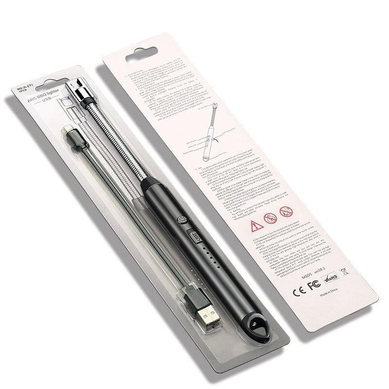Rechargeable USB Electric Arc Lighter – Long Neck Kitchen Lighter for Gas Stove, Candles & BBQ (Windproof & Flameless)